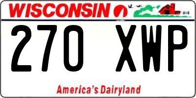 WI license plate 270XWP
