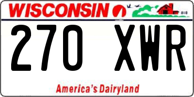 WI license plate 270XWR