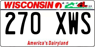 WI license plate 270XWS