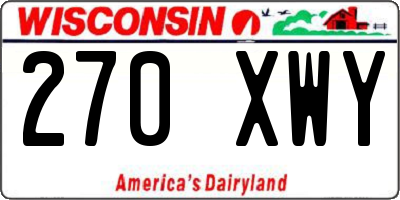 WI license plate 270XWY