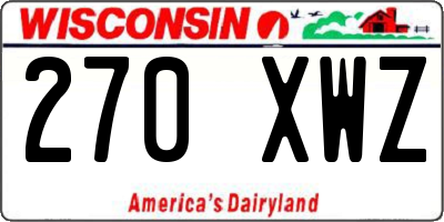 WI license plate 270XWZ