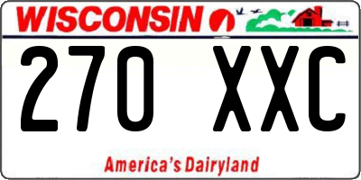 WI license plate 270XXC