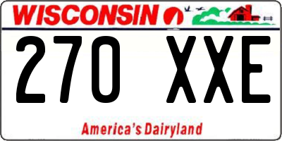 WI license plate 270XXE