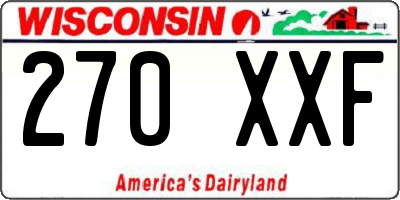 WI license plate 270XXF