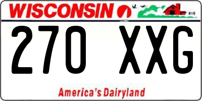WI license plate 270XXG