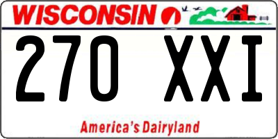 WI license plate 270XXI