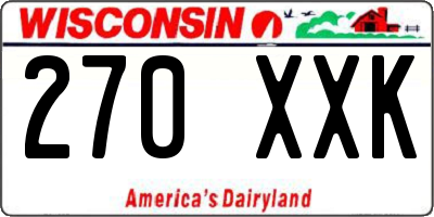 WI license plate 270XXK