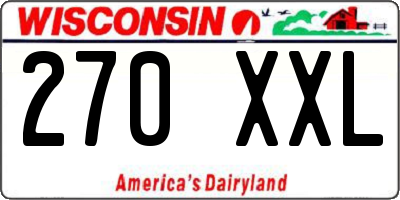 WI license plate 270XXL