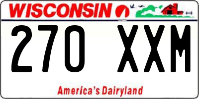 WI license plate 270XXM
