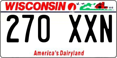 WI license plate 270XXN