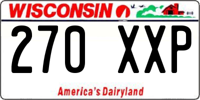 WI license plate 270XXP