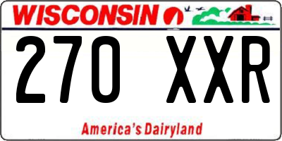 WI license plate 270XXR