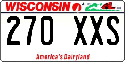 WI license plate 270XXS