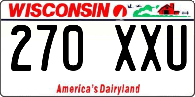 WI license plate 270XXU