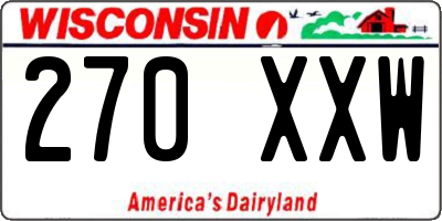 WI license plate 270XXW