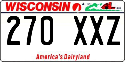 WI license plate 270XXZ