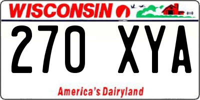 WI license plate 270XYA