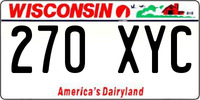 WI license plate 270XYC