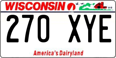 WI license plate 270XYE