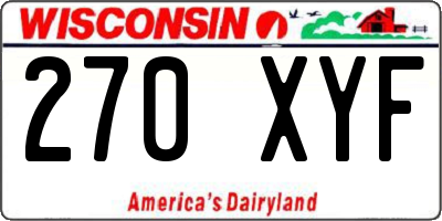 WI license plate 270XYF