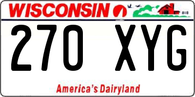 WI license plate 270XYG