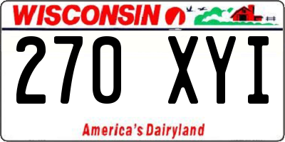 WI license plate 270XYI
