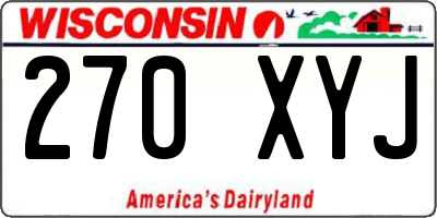 WI license plate 270XYJ