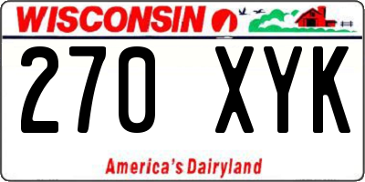 WI license plate 270XYK
