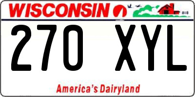 WI license plate 270XYL