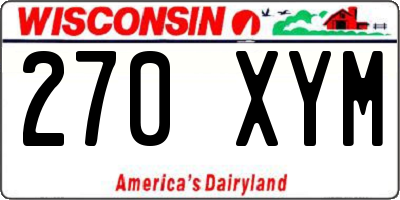 WI license plate 270XYM