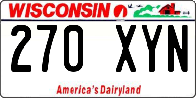 WI license plate 270XYN