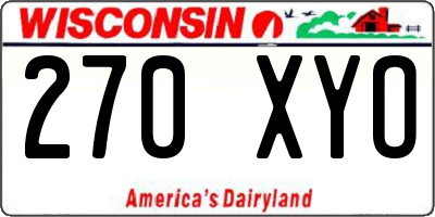 WI license plate 270XYO