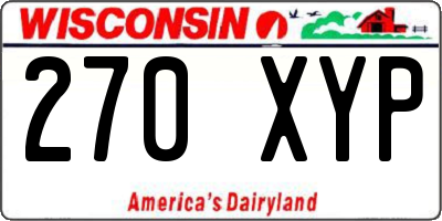 WI license plate 270XYP
