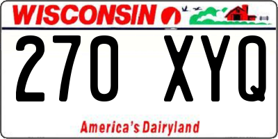 WI license plate 270XYQ