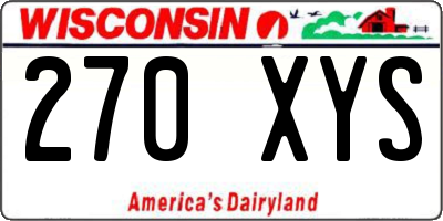 WI license plate 270XYS