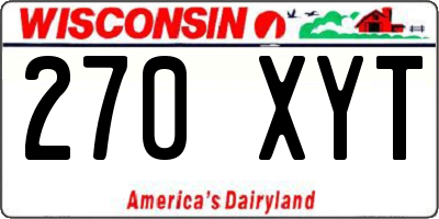 WI license plate 270XYT