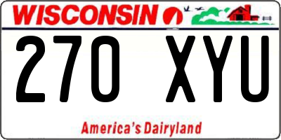 WI license plate 270XYU