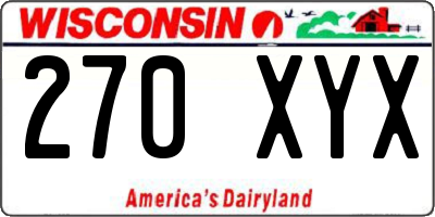 WI license plate 270XYX