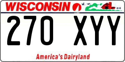 WI license plate 270XYY