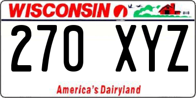 WI license plate 270XYZ