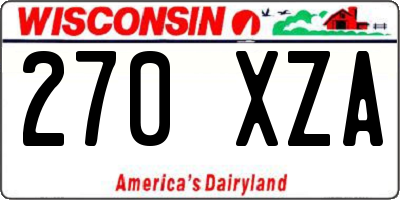 WI license plate 270XZA