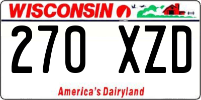 WI license plate 270XZD