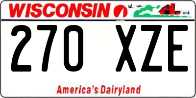WI license plate 270XZE