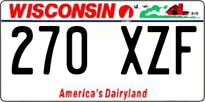 WI license plate 270XZF