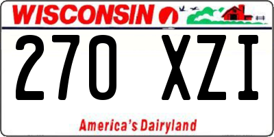 WI license plate 270XZI