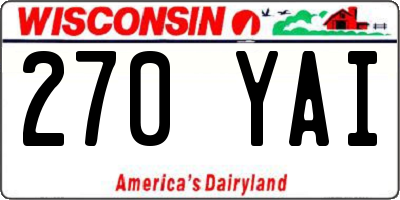 WI license plate 270YAI