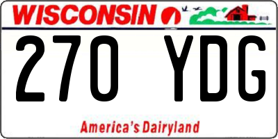 WI license plate 270YDG