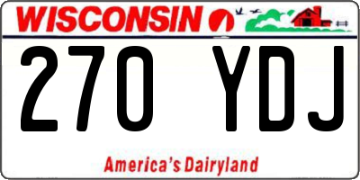 WI license plate 270YDJ