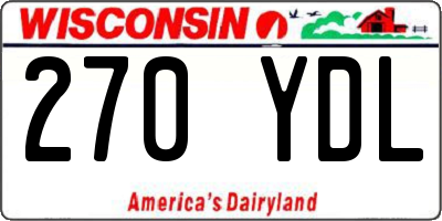 WI license plate 270YDL