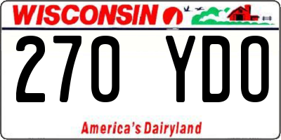 WI license plate 270YDO